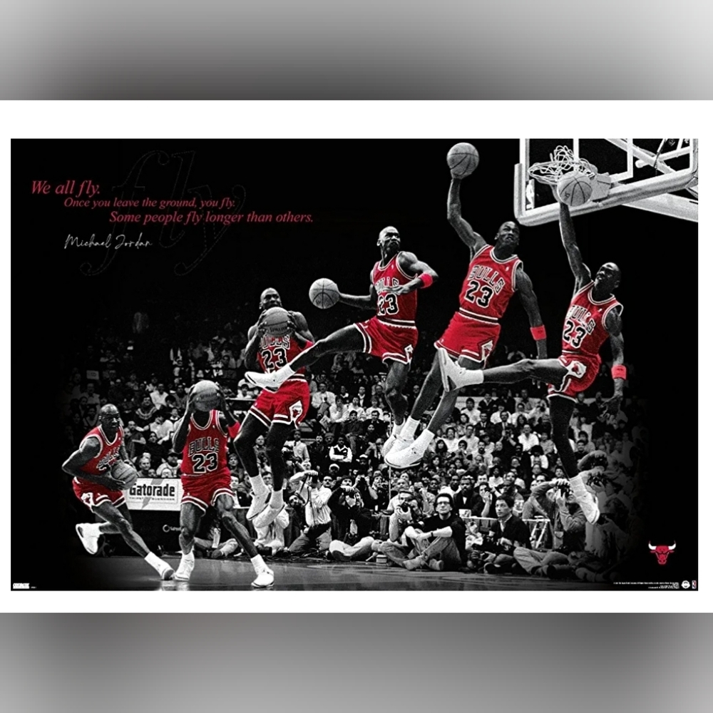 Trends International Michael Jordan - Fly Wall Poster, 22.375" x 34", Unframed